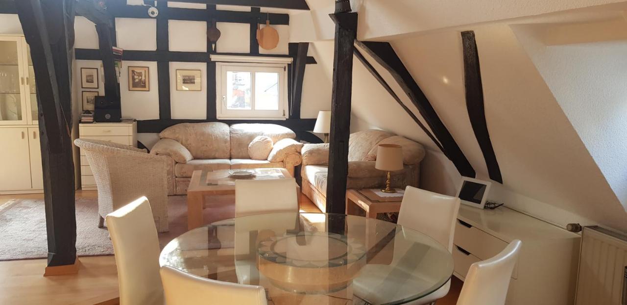 Penthouse Im Historischen Fachwerkhaus Mit Grosser Dachterrasse An Zentralster Lage Boppard Exterior foto